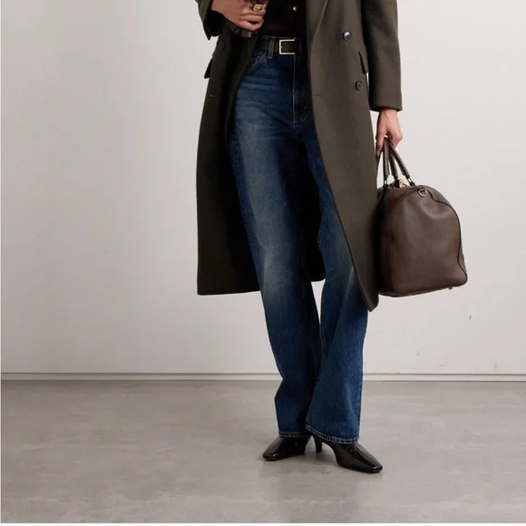 Nili Lotan Double-Breasted Long Coat in Brown - Picture 2 of 10